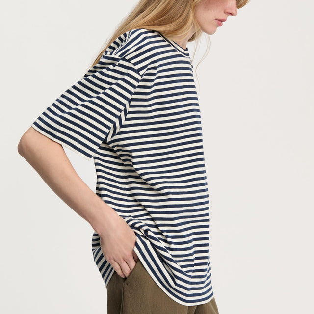 Lui circular striped tee Navy