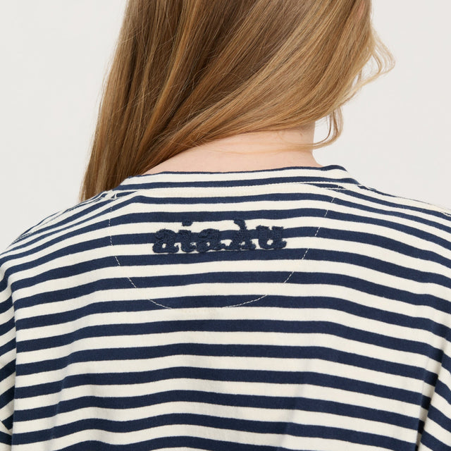Lui circular striped tee Navy