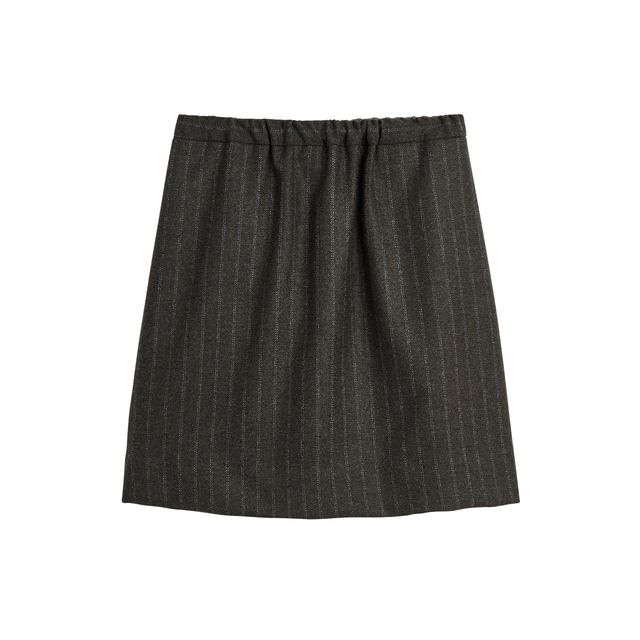 Marcella Skirt Brown/Black Pinstripe