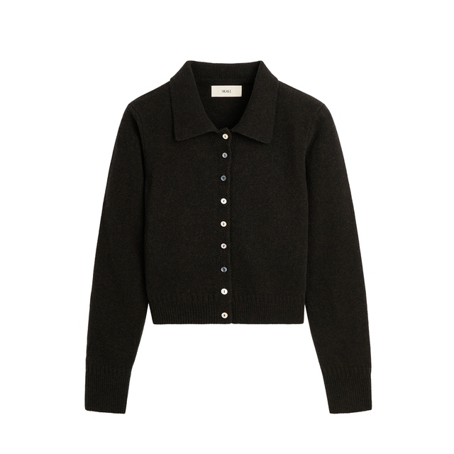 Paulina Uld Cardigan Mørkebrun