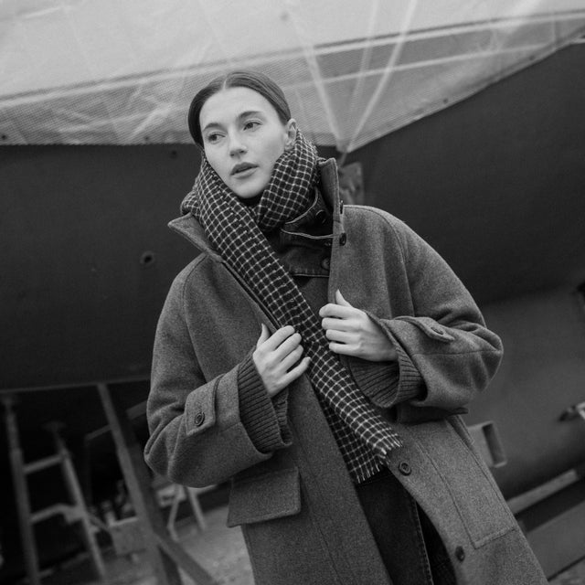 Aria Knitted Wool Scarf Brown