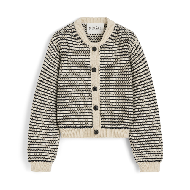 Shiva Uld Cardigan Mix Black/Navy