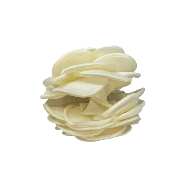 Stor Satin Rose Hårklemme Nude