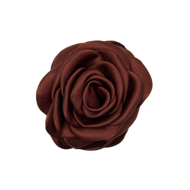 Stor Satin Rose Hårklemme Brun