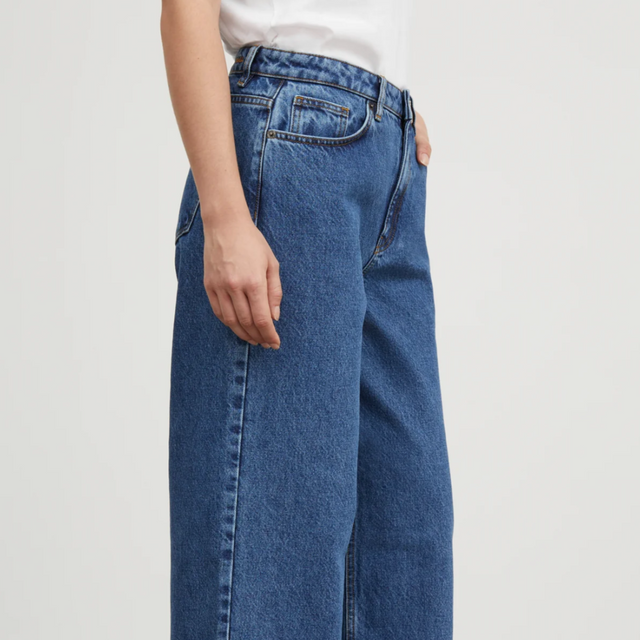 Willow Wide Jeans Denim Mid Blue