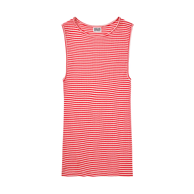 NPS Tank Top Fine Stripe Red/Ecru