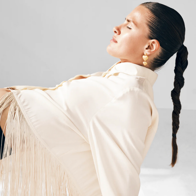 Ashley Hjerte Ørering Sandblæst Guld