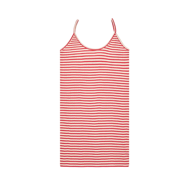 Strop Top Fine stripe Red/Ecru