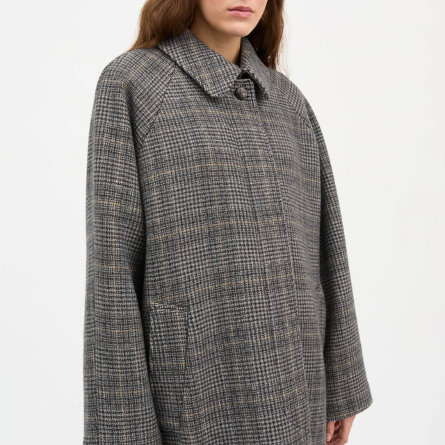 Mary Coat Grey Check