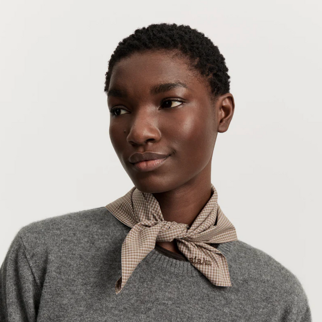 Charlie Scarf Mix Fossil / Brown check