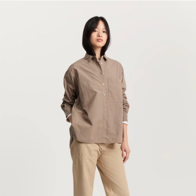 Lynette Check Shirt Mix Fossil / Brown Check