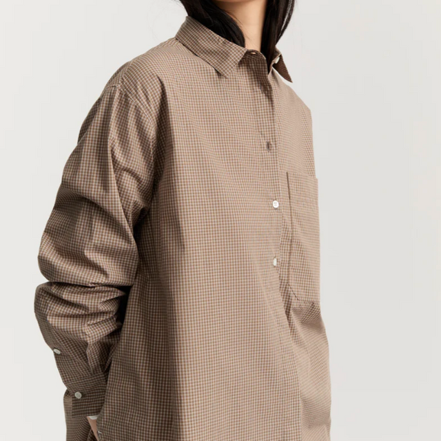 Lynette Check Shirt Mix Fossil / Brown Check