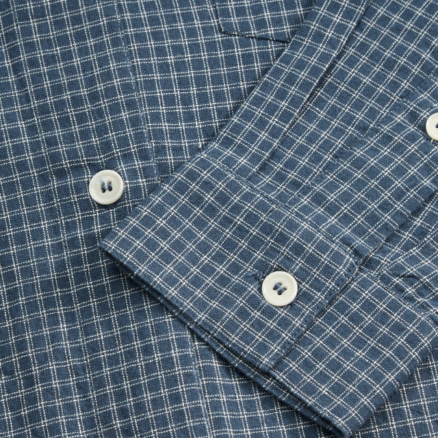 Edgar Shirt Blue/Cream Check