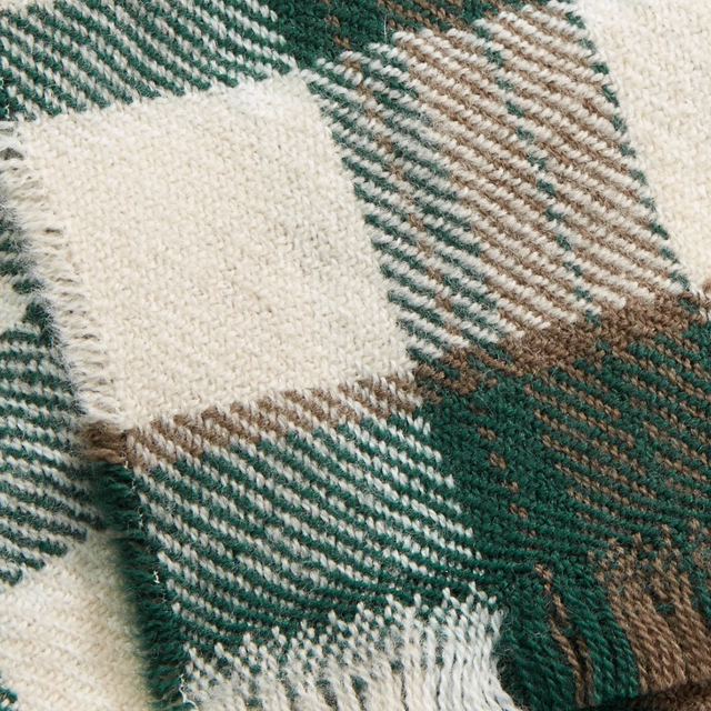 Nadelle Uld Tørklæde Grøn/Beige/brun