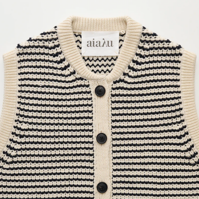 Asha Uld Vest Mix Black Navy