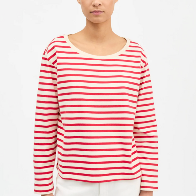 Marron Oversize Bluse Rød