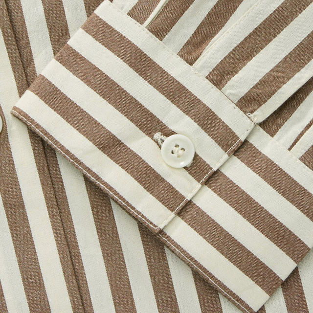 Edgar Skjorte Brown/Ecru stripe
