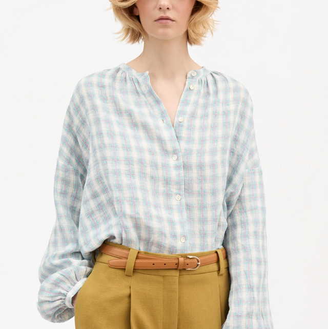 Cilla Skjorte Purple/blue check