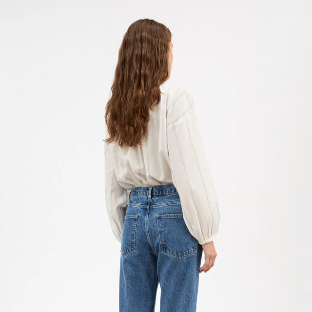 Cilla Skjorte White/Navy stripe