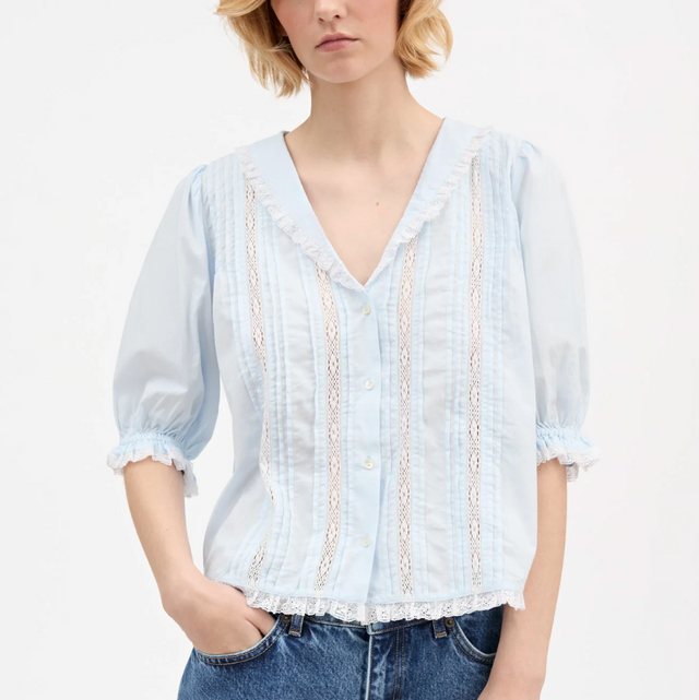 Magnolia short sleeve blouse Blå