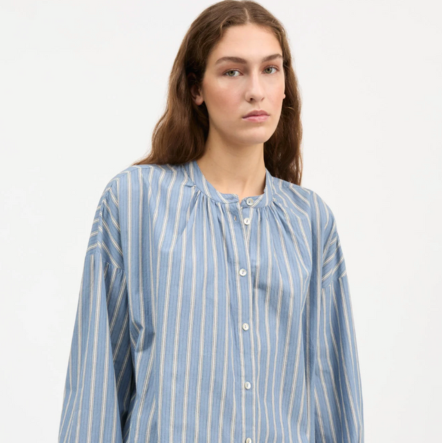 Cilla Shirt Blue/Black/White stripe