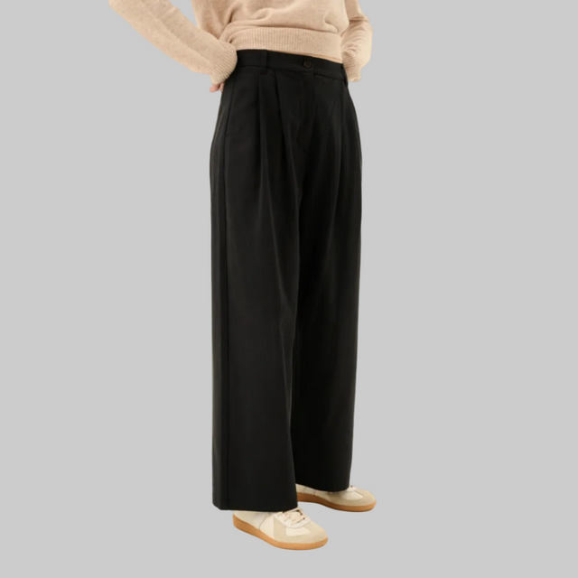 Prudie Bukser Sandwashed Tencel Navy