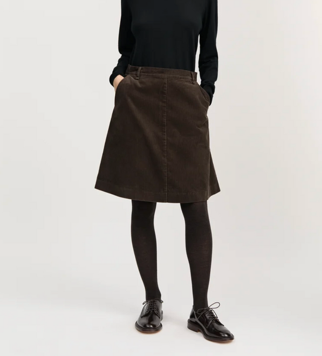 Estelle Velvet Skirt Smokey Brown