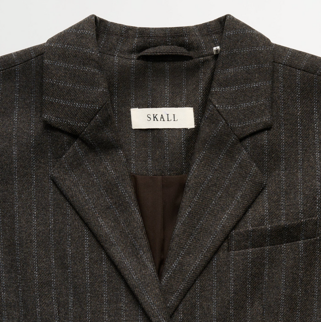 Joan Blazer Brown/Black Pinstripe