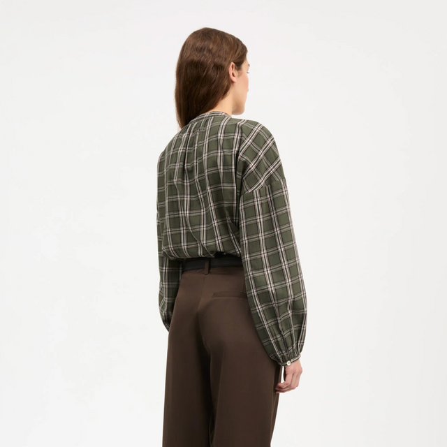 Cilla Checkered Shirt Green/White