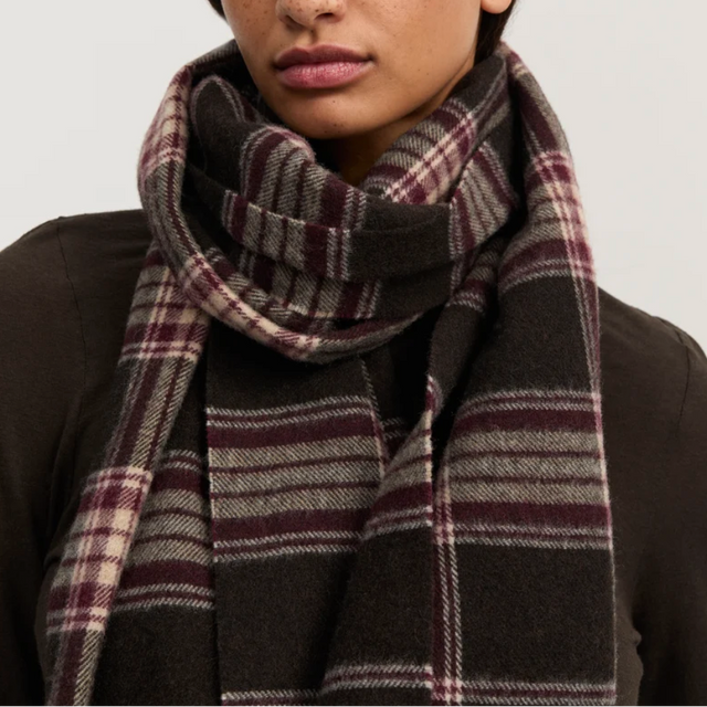 Kaya Checked Scarf Brown