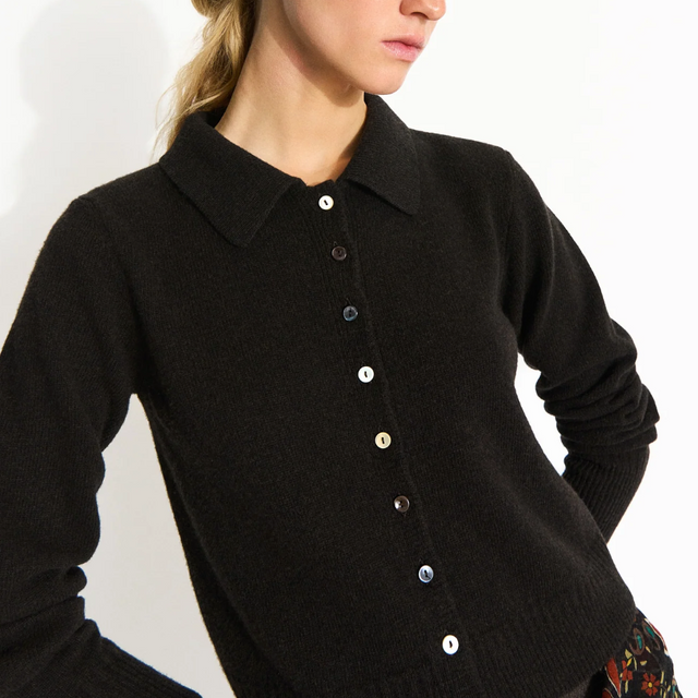 Paulina Uld Cardigan Mørkebrun