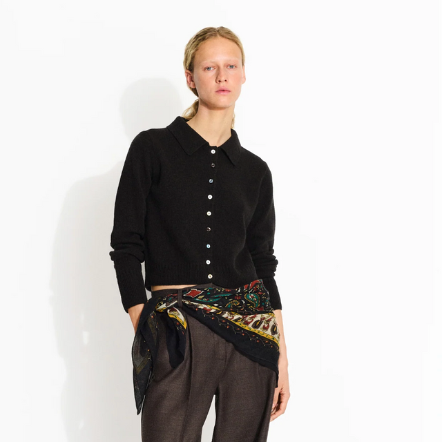 Paulina Uld Cardigan Mørkebrun