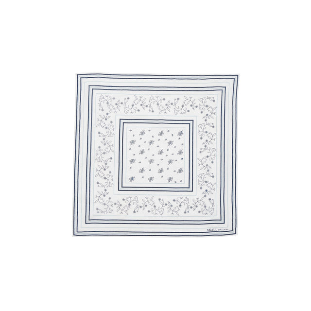 Skall Klassisk Tørklæde Light cream/Blue 55x55