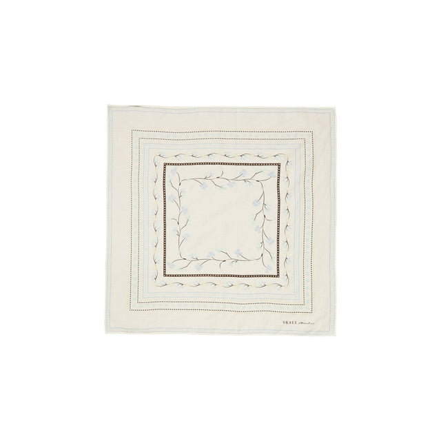 Floral Tørklæde Off White 55x55