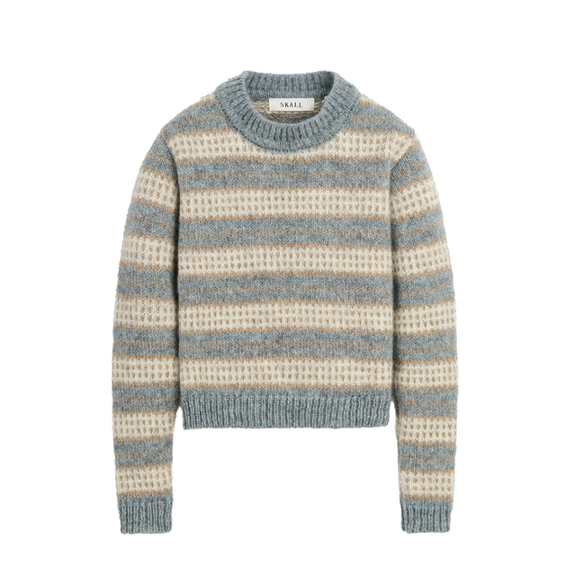 Svala O´Neck Sand/Beige/Stormblue intarsia