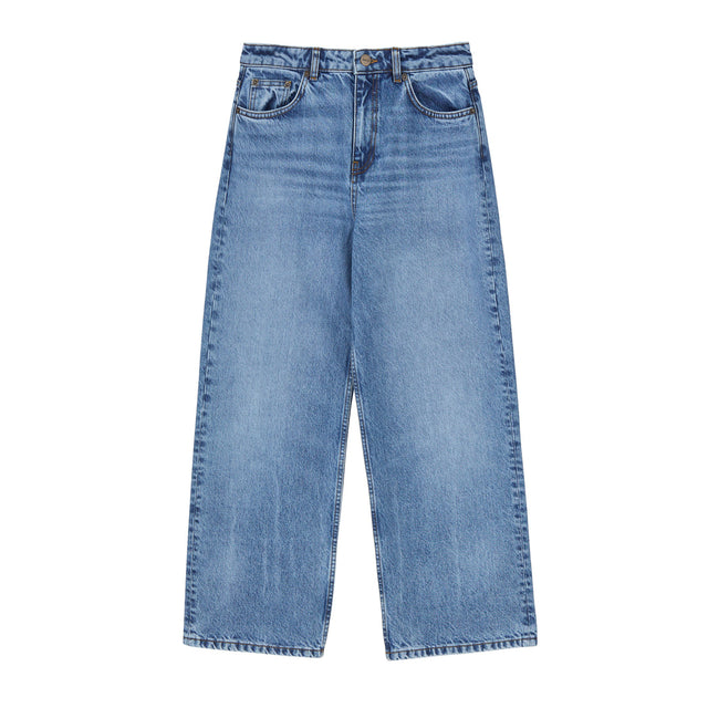 Taylor Cropped Jeans Worn Mid Blue