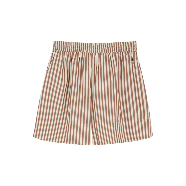 Vetiver Shorts Brown/Ecru stripe