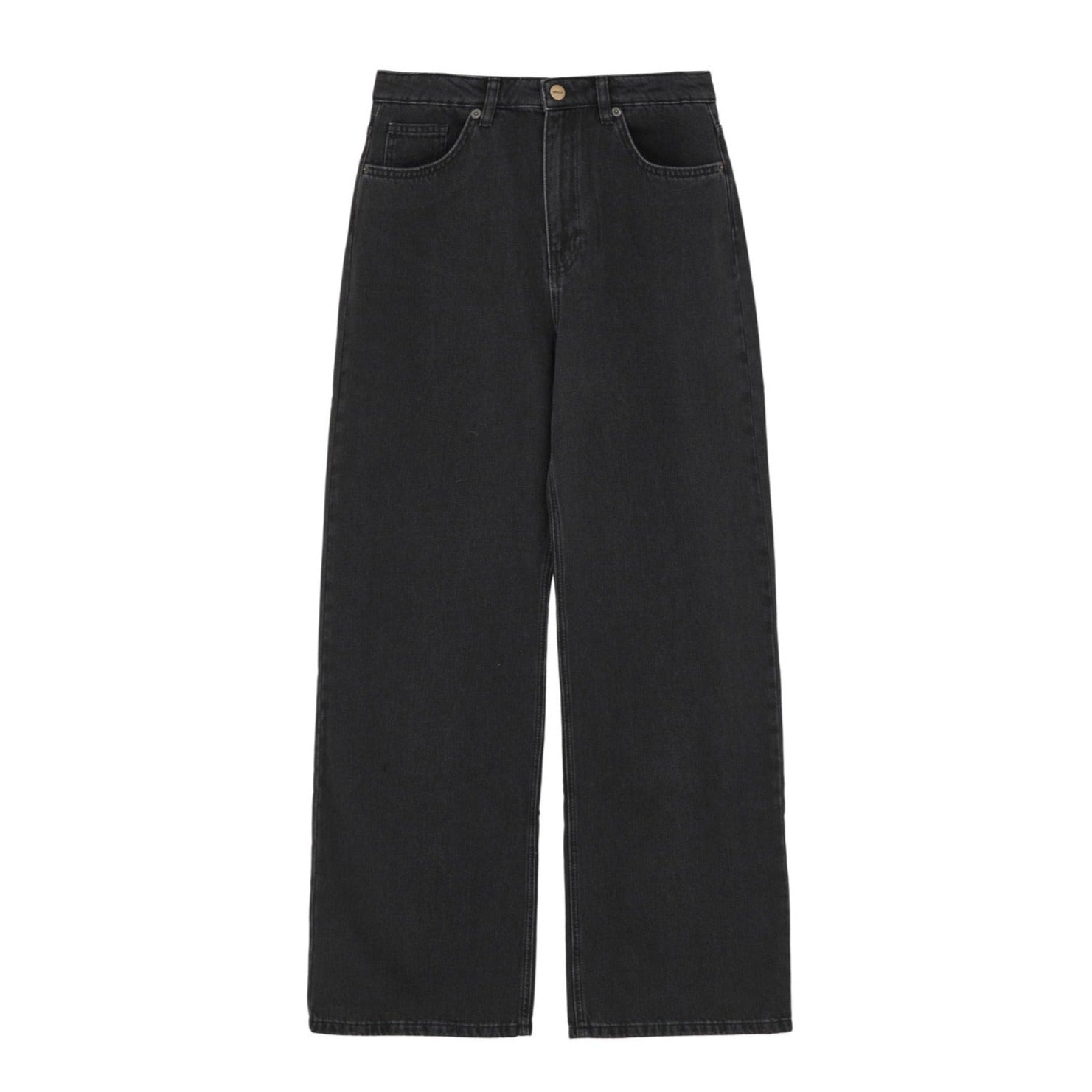 Køb Willow Wide Jeans Sort Bukser fra Skall Studio - Sort (Washed Black ...