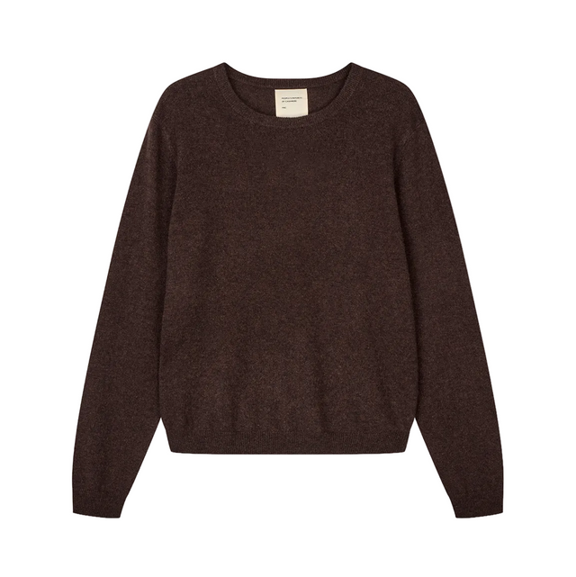 Roundneck Cashmere Black Truffle /Mørkebrun