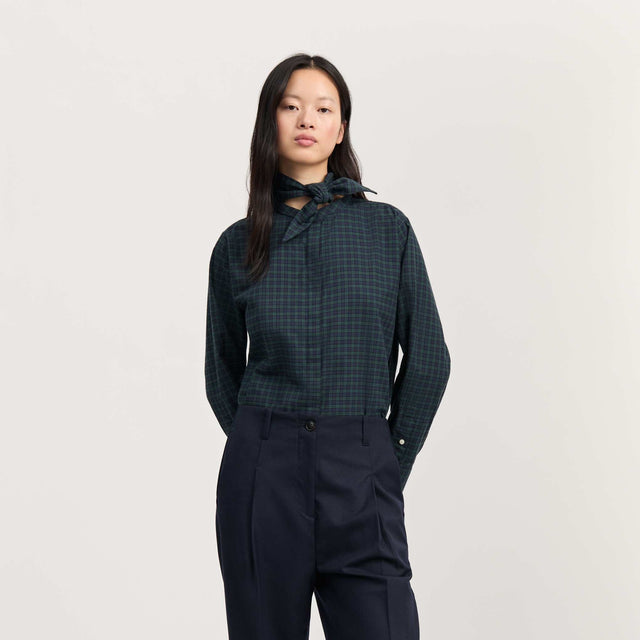 Aponi Skjorte Ternet Grøn/Navy
