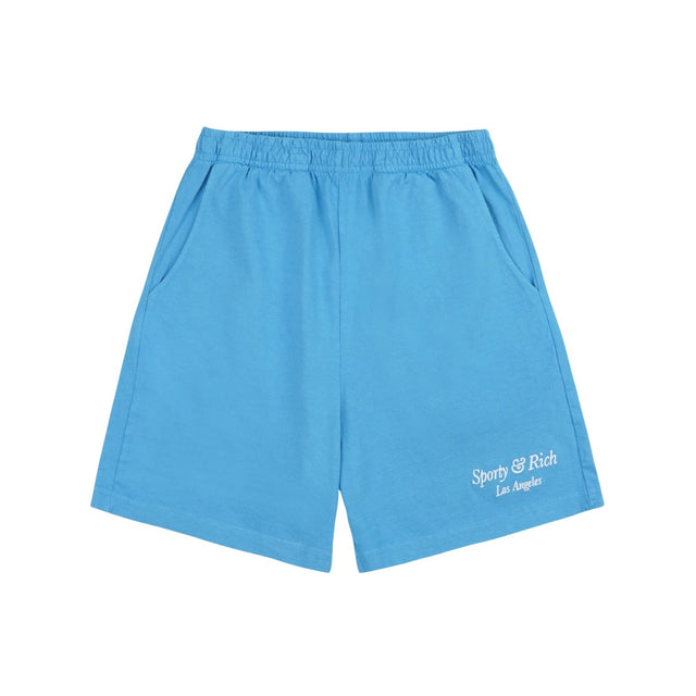 Sporty & Rich Italic Logo Embroidered Gym Shorts Blå/Hvid - Shorts i Blå (Malibu Blue/White) Køb shorts hos Adelie. Dametøj på nørrebro og onlline til hele Danmark