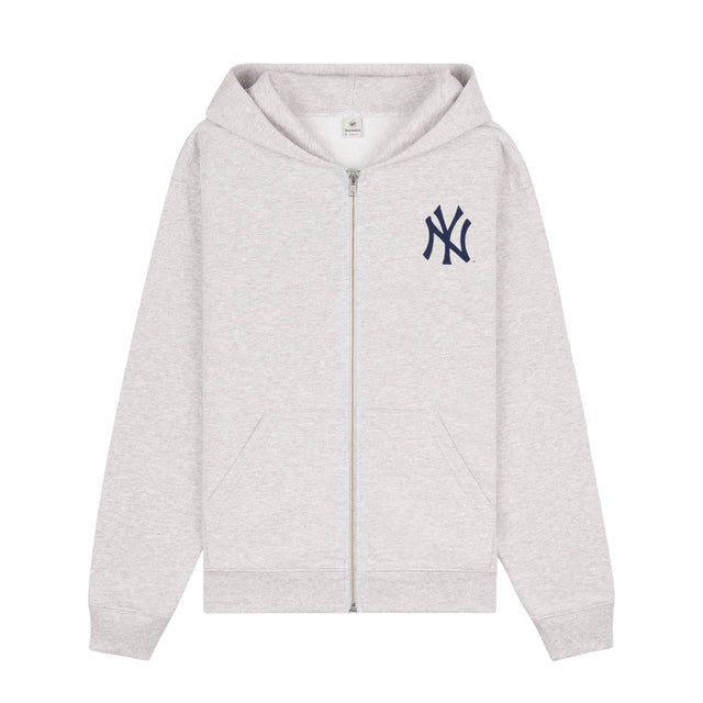 Yankees Serif Zip Hoodie Grå